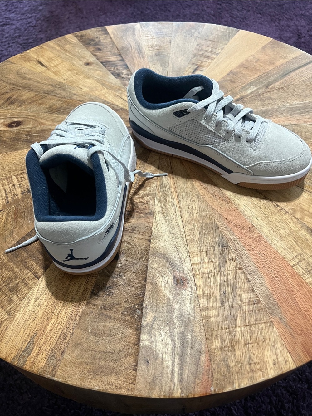 Jordan Low-Top Sneakers in Light Gray and Navy Accents